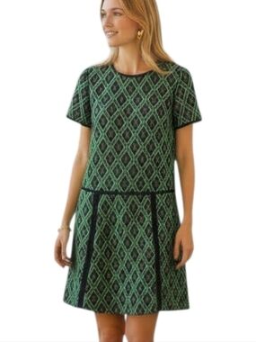 Burberry Prorsum Runway Silk Dress Green Mettalic Textured Jacquard 4 NWT